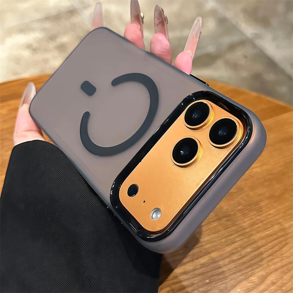 Funda magnética mate de doble capa para teléfono Mgasafe, funda de Color caramelo para iPhone 17 Air 16 15 14 13 12 11 Pro Max Plus