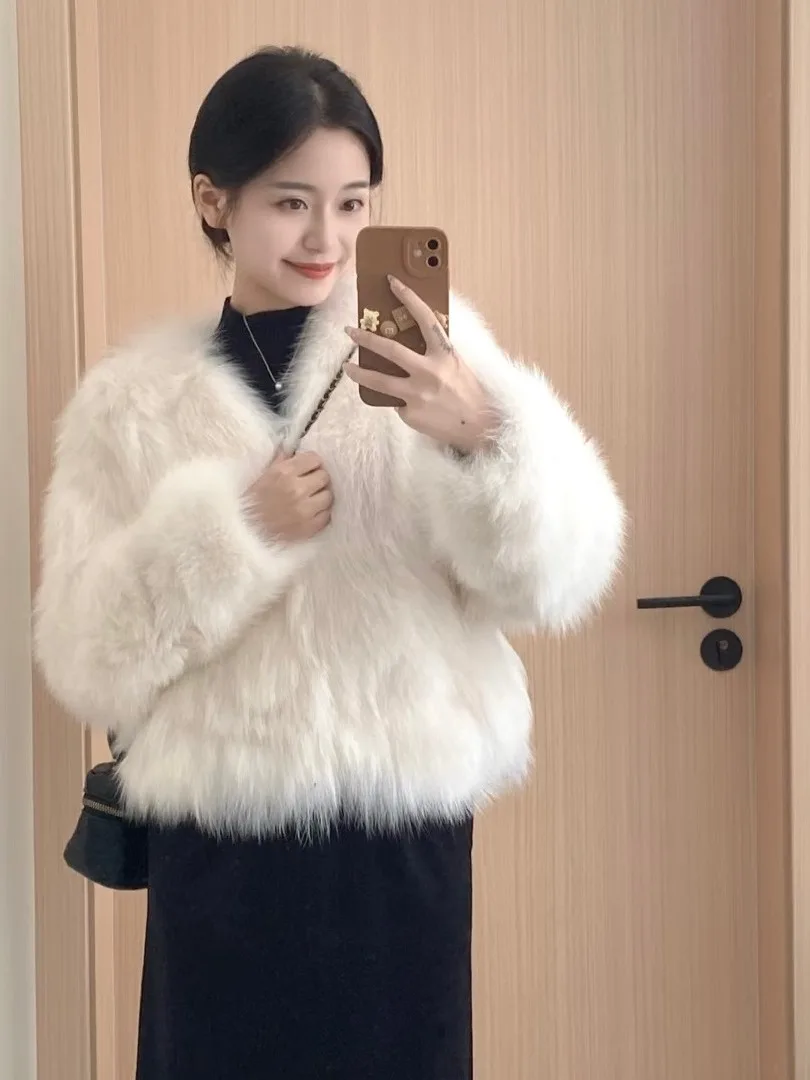 

Sli корейское женское пальто, уникальная красивая меховая кожа, осенне-зимняя высококачественная чувственная верхняя одежда