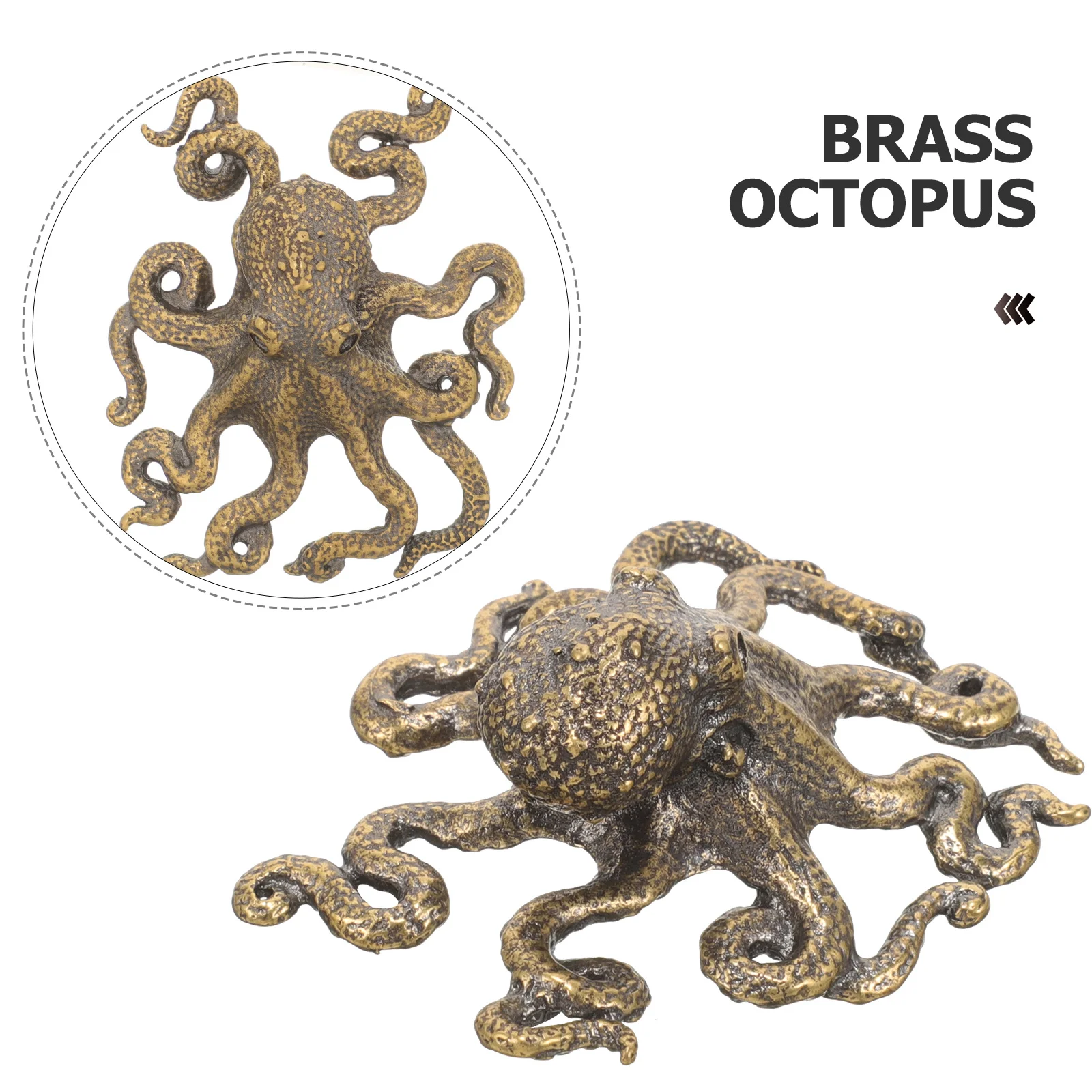 

Copper Octopus Small Metal Animal Decoration Vintage Miniature Animal Desktop Decor Cabinet Ornament Metal Craft Home Decoration