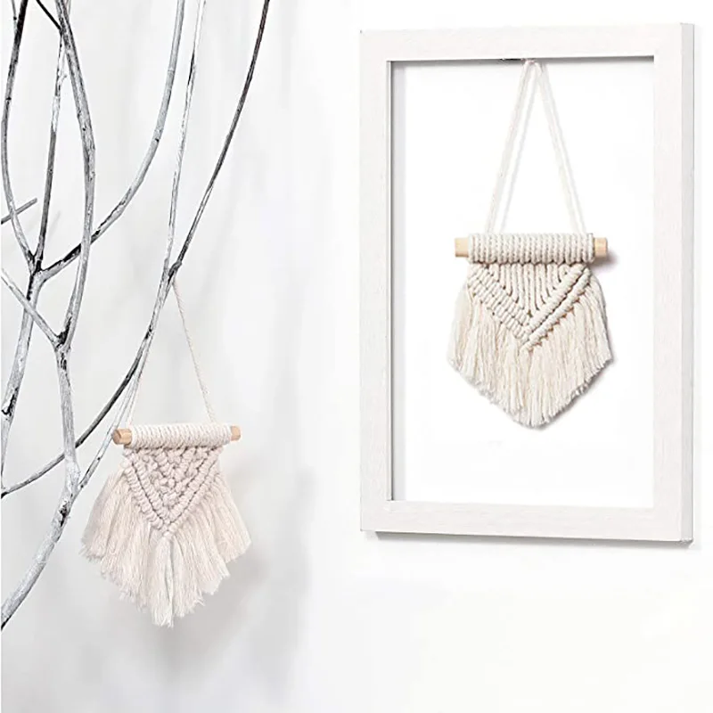 Arazzo intrecciato a mano bohemien appeso a parete in cotone fatto a mano per bambini camera da letto per bambini artigianato decorazione accessori
