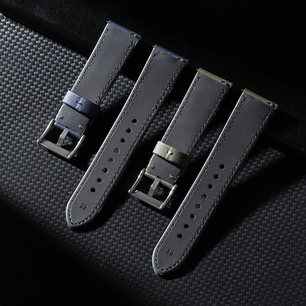 18 مللي متر 20 مللي متر 22 مللي متر الرياضة Sailcloth الإفراج السريع حزام (استيك) ساعة ل Seiko ل بلانكبين ساعة الأشرطة الرجال النساء النايلون النسيج معصمه