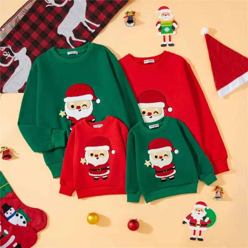 Outerwear Winter Pajamas Christmas Family Matching Outfits Adult Kid Baby Merry Xmas Fleece Tops & Tees Family New Year Clothes