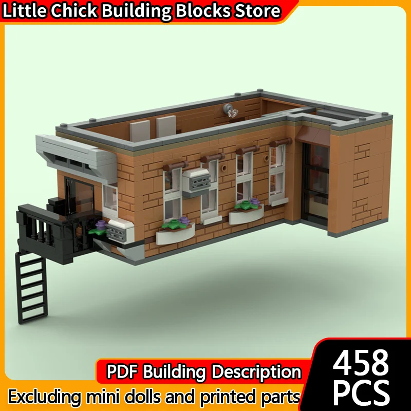 

City Street View Model MOC Building Bricks Complex Apartment Floor Modular Technology Children Holiday Gifts Assemble Toys Suit