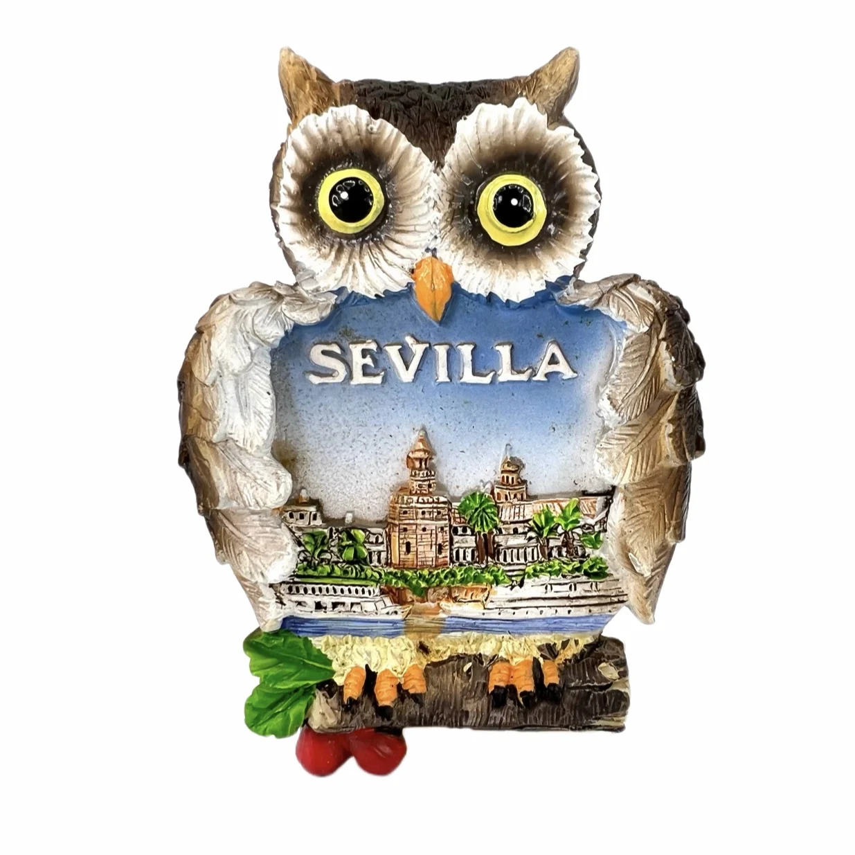 

Sevilla Spain Fridge Magnets Owl Travel 3D Memorial Magnetic Refrigerator Stickers Gift Room Decoration Collectio