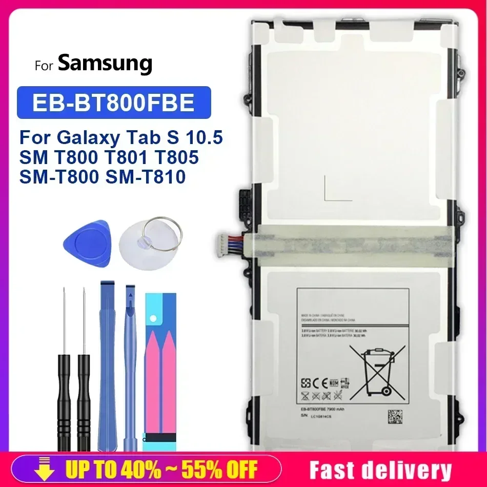 7900mAh EB-BT800FBE Tablet Battery For Samsung Galaxy Tab S 10.5 SM T800 T801 T805 SM-T800 SM-T810 Batteries Fast Shipping