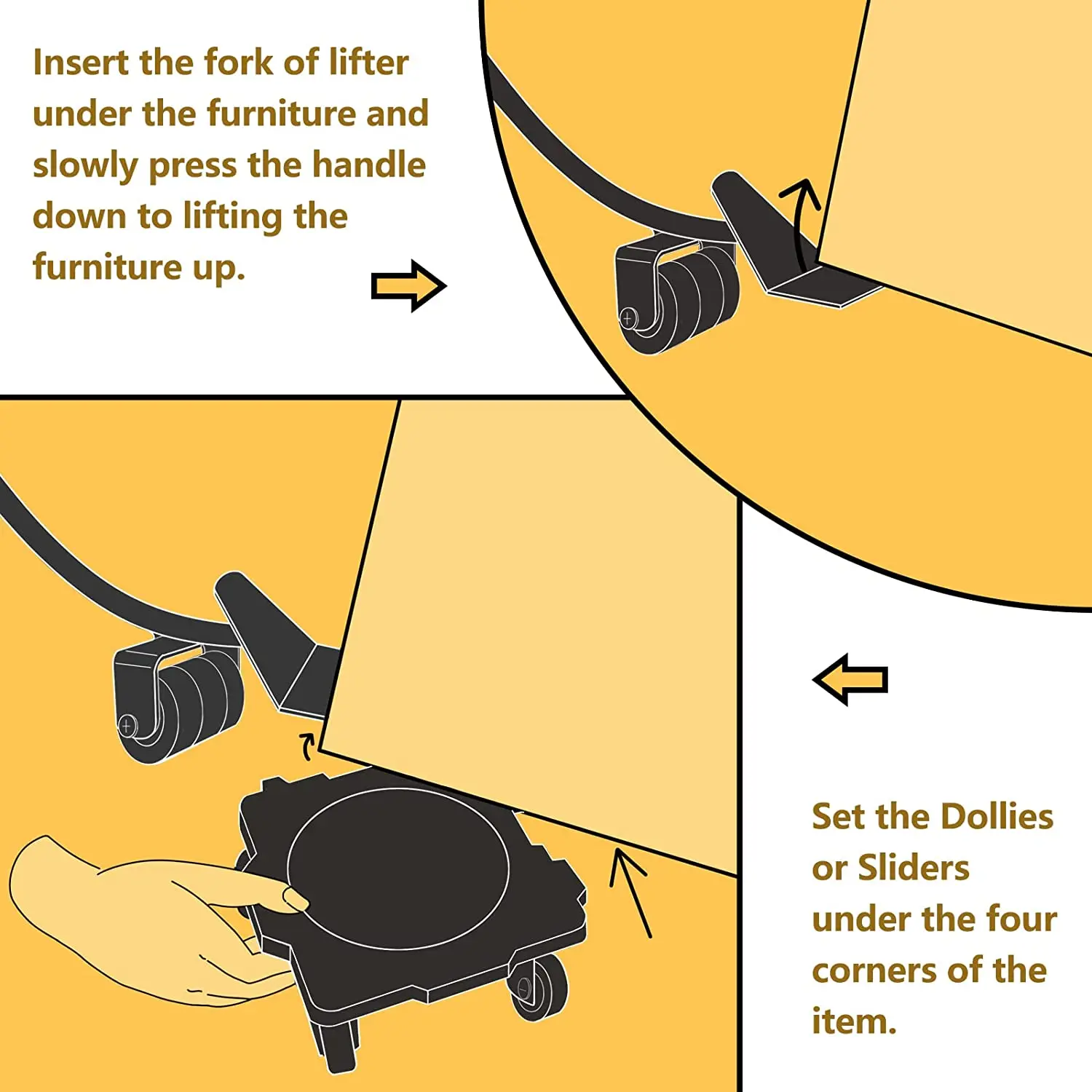 Versenkbare Möbel Heber und Jack Kit Möbel Moving Brecheisen Heben Brecheisen Mit Riemenscheiben Für Möbel Sliders, Handlers