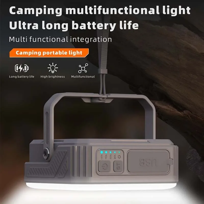 جديد بنك الطاقة الشمسية 10000mAh باور بانك صغير شاحن محمول بطارية خارجية التخييم مصباح خيمة متعدد الوظائف مع قوس