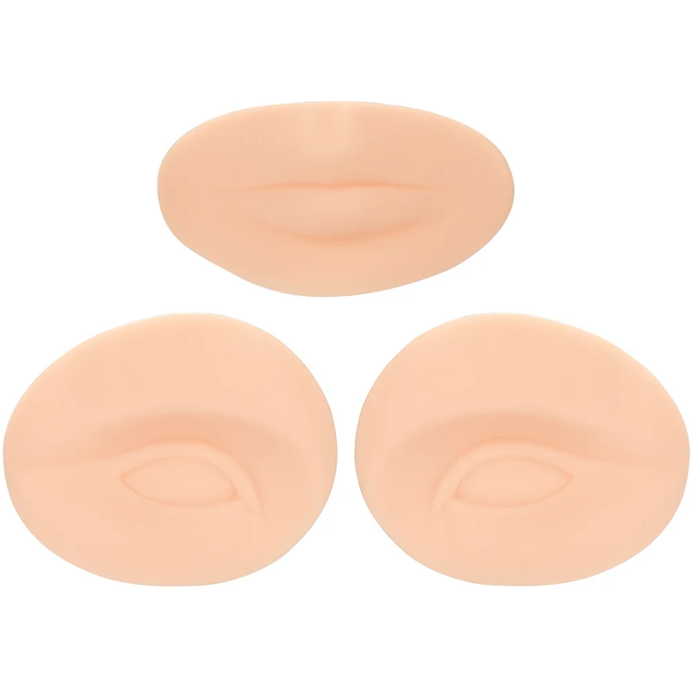 

1Set 3D Silicone Practice Skin Eye Eyebrow Makeup Board Lip Training Skin Reusable Permanent Supplies