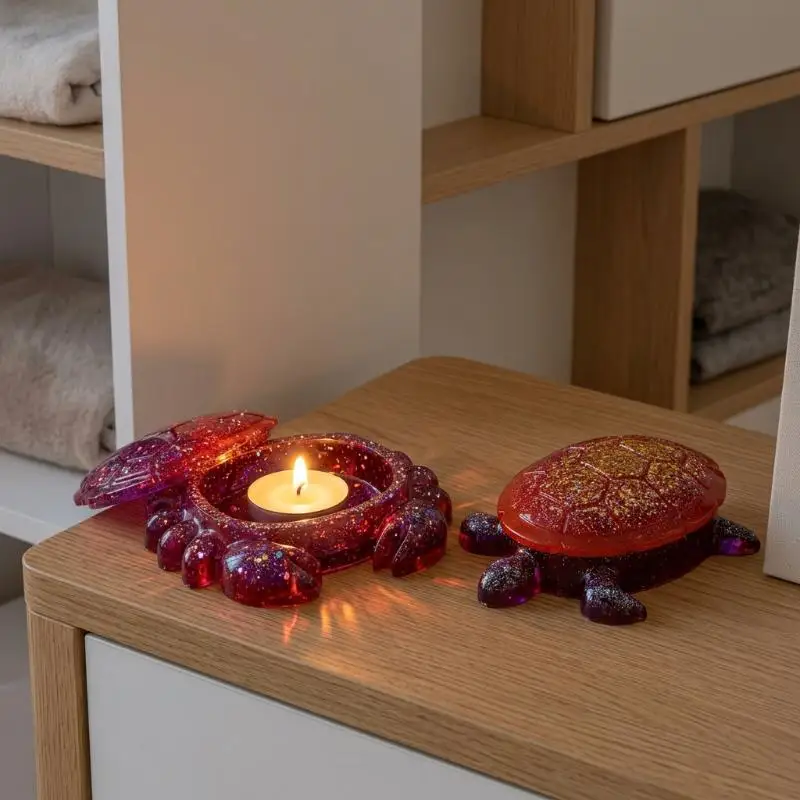 Turtles Plaster Silicone Molds DIY Heart Star Texture Shell Ornaments Epoxy Resin Mould Scented Animal Candle Soap Mold