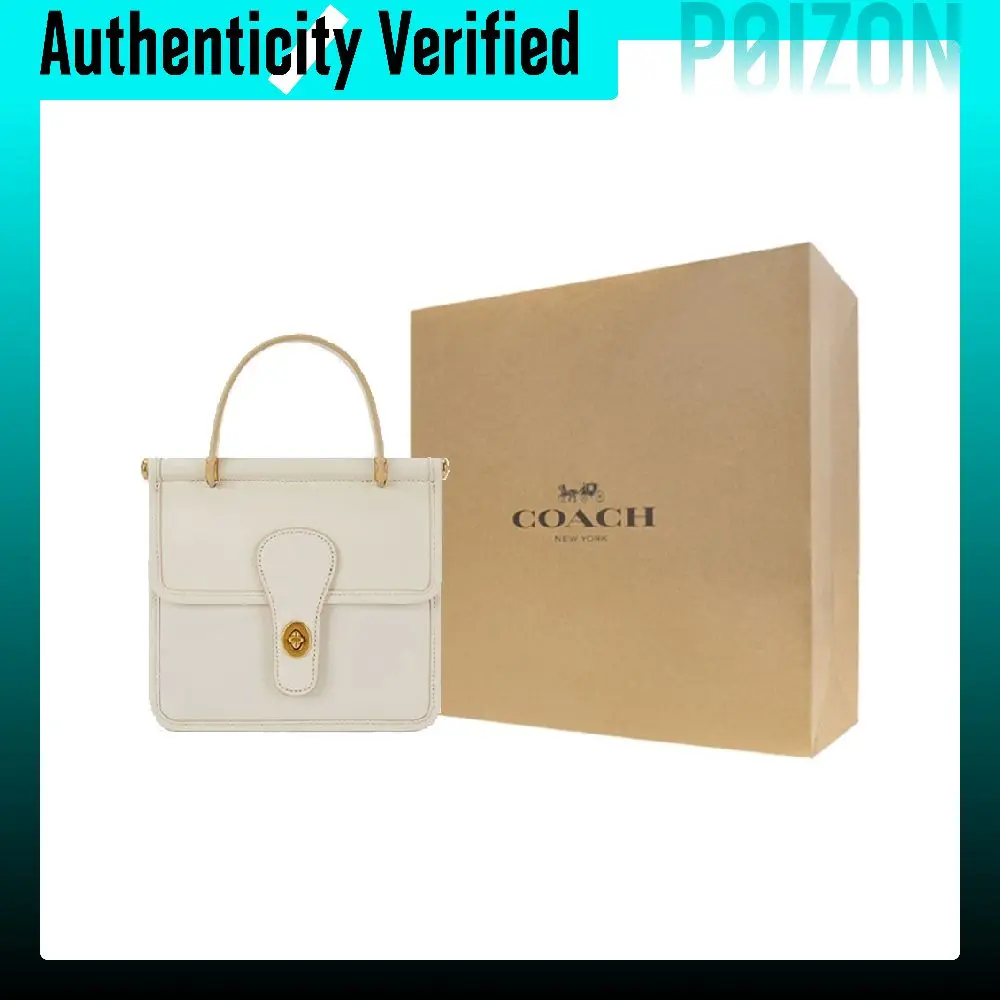 COACH Willis Cow Leather Handbag, Crossbody Bag Small Women's Distressed White 5789-B4HA