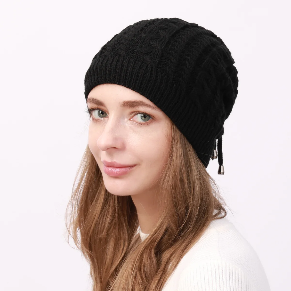 Fashion Women Autumn Winter Warm Thick Beanies Cap Hat Lady Multifunction Snood Scarf Knitted Cap Hat For Women