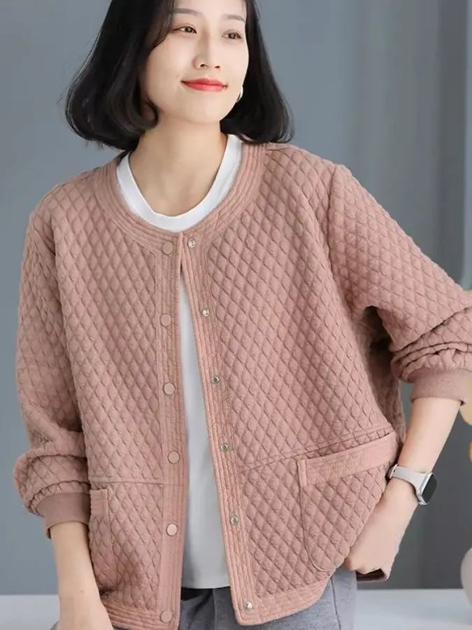 2024 Spring and Autumn Fashion New Women's Cotton Clothes Loose Commuter Casual Round Neck Top