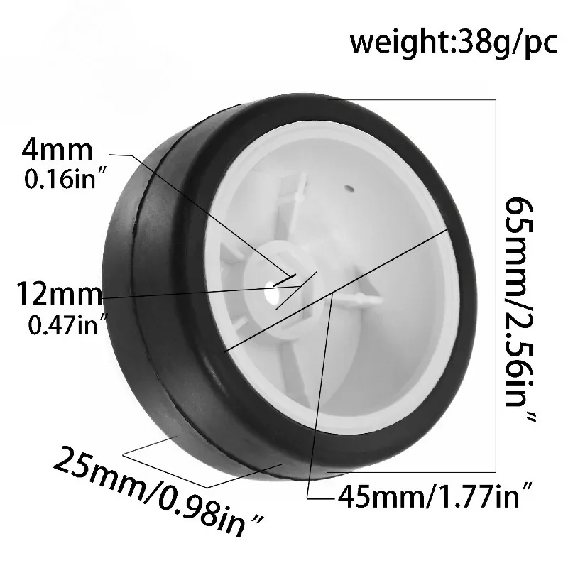 4-delige set Hotmelt-banden met hoge grip 25 ° 30 ° 35 ° 40 ° 45 °   Wiel 65*25mm voor 1/10 Schaal RC Racing Cars Upgrade Onderdelen