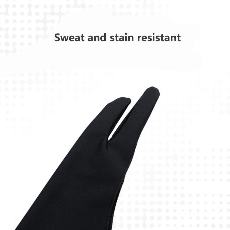 Black Two Finger Anti-fouling Glove,both for Right and Left Hand Artist Drawing for WACOM HUION XP-PEN Graphics Drawing Tablet