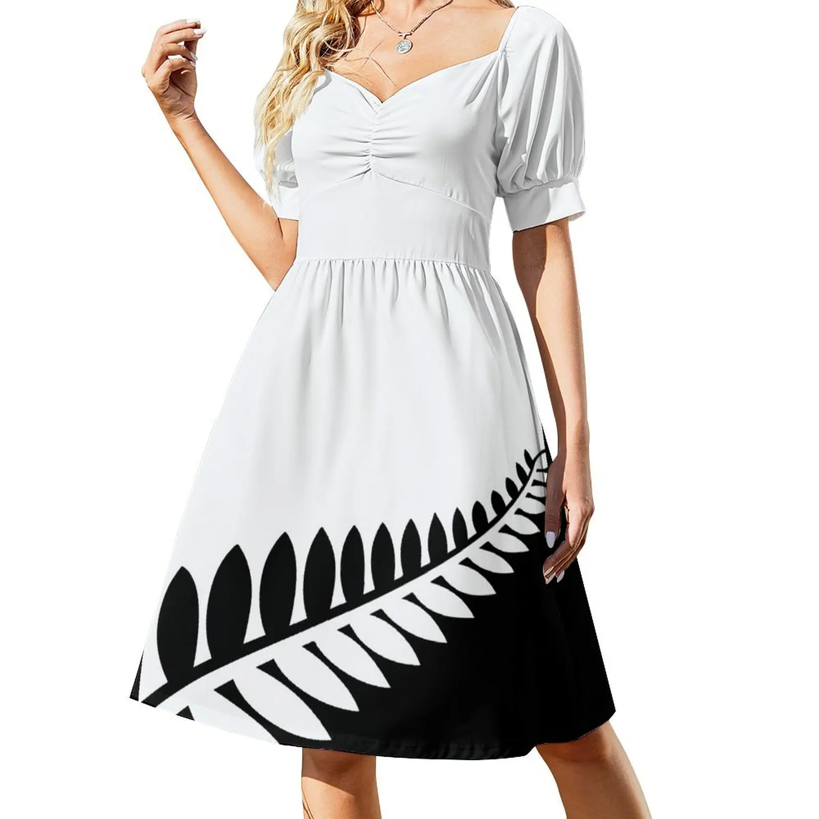 

New Zealand - Black & White Flag Sleeveless Dress Women long dress Womens dresses women dresses