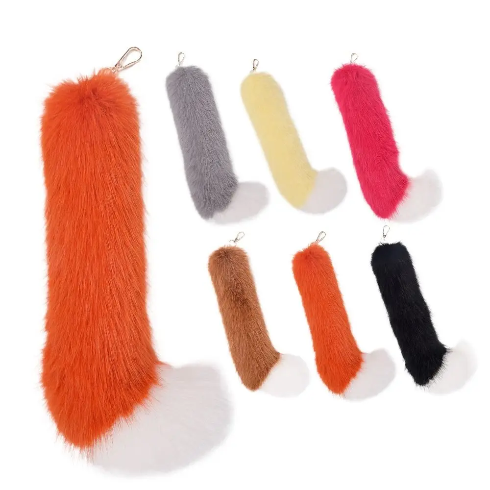 

Fashion Huge Fluffy Faux Fur Fox Tail Keychain Warm Thickening Fur Pendant Soft Therian Tail Bag Charms for Women Girl