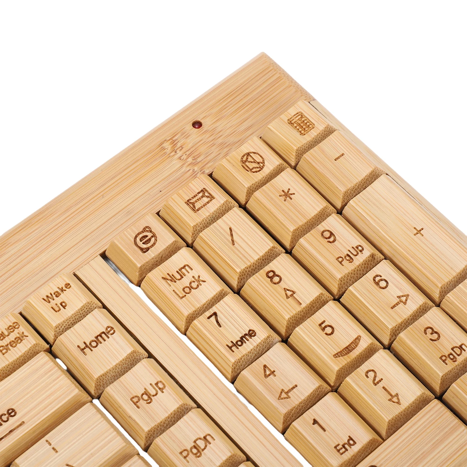 Bamboo Keyboard Mouse Combo 2.4G Wireless Keyboard Mouse Set Handcrafted Full Bamboo Keyboard and Mouse Combo with USB Receiver