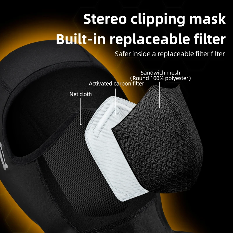 ROCKBROS Winter Mask Cycling Heat Mask Motorcycle Fleece Thermal Sking Mask Outdoor Windproof Moto Scarf Sport Equipment