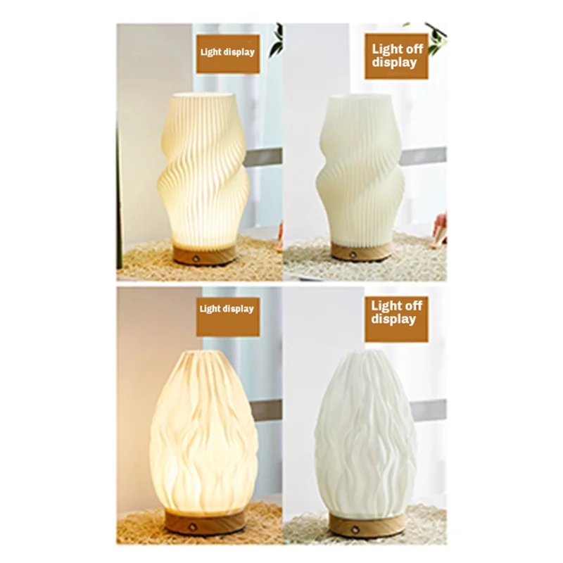 ABJY-Dimmable Novelty Small Table Lamp For Bedroom Vintage Style Striped Small Night Light Lamp Bedside Lamp