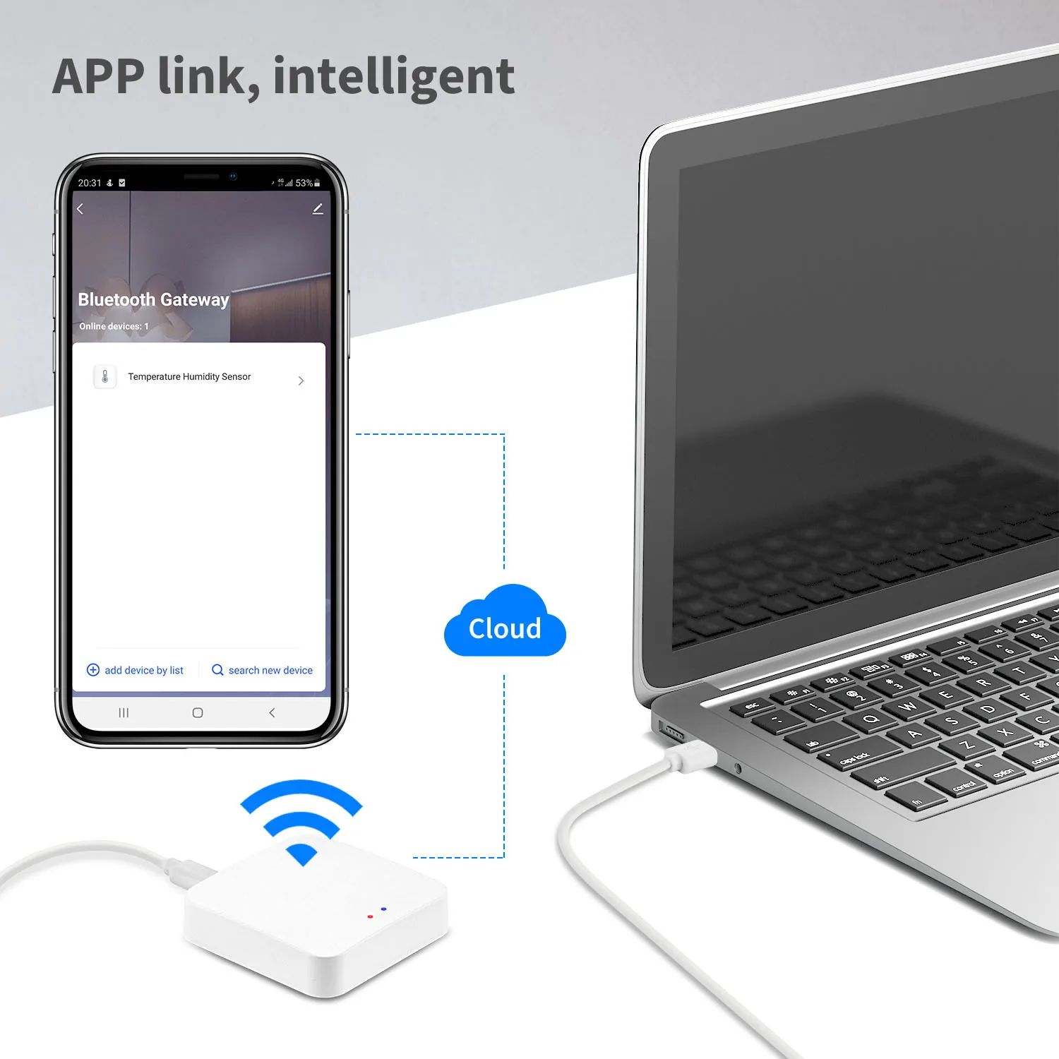 Tuya WiFi Bluetooth Gateway Mini Mesh Smart Hub Smart Life APP Remote Control Alexa Voice Control Smart Home Bridge Wireless Gat