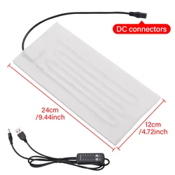 1Pc 120x240 mm USB Heating Pad Clothes Heating Mat Electric Heating Film For Neck Lumbar Abdomen Warming Feet Vest Pillow Heater