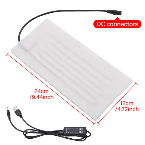 1Pc 120x240mm USB 난방 패드 의류 난방 매트 목 요추 복부 온난화 피트 조끼 베개 히터에 대 한 전기 난방 필름