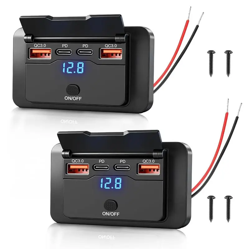 Reliable-Dual PD 36W& Dual QC3.0 18W 108W 12V USB Outlet Panel 2 Pack For RV, For Car, Truck,Boat, Bus,Marine, ATV