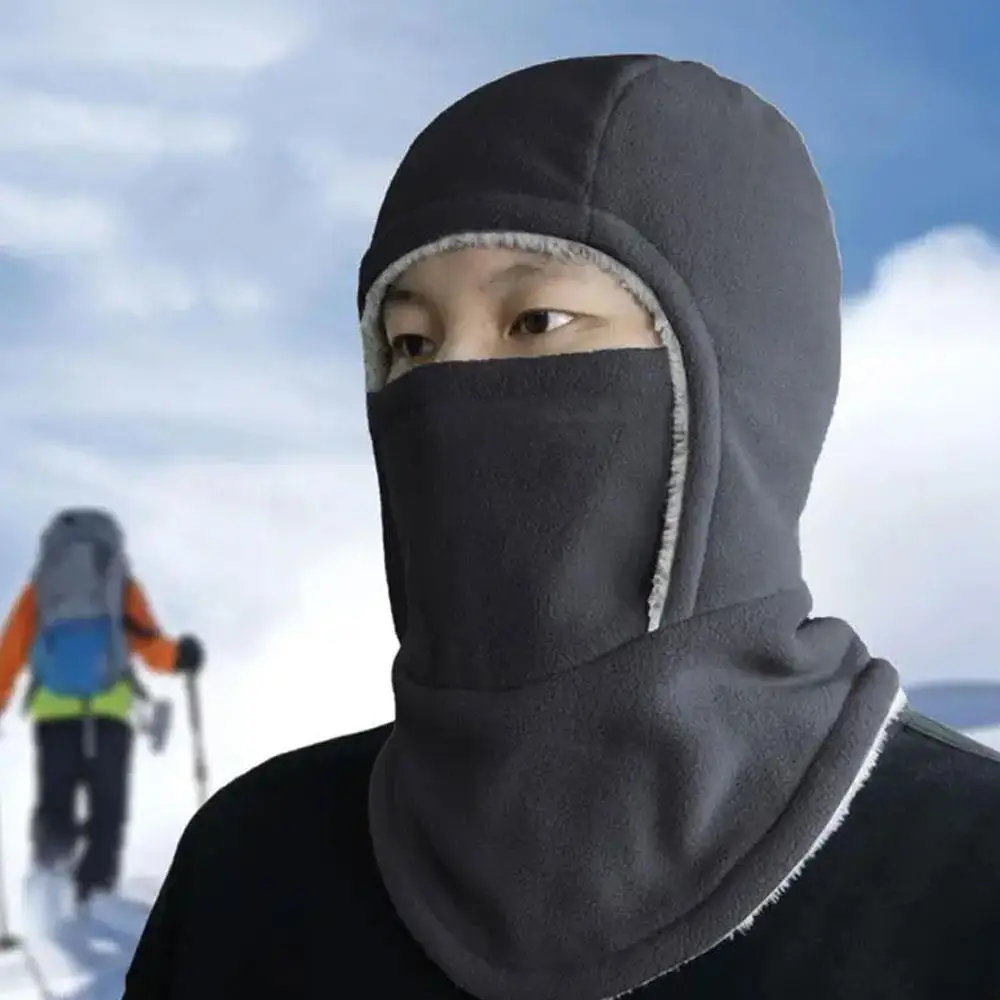 Winter Balaclava For Men Women Windproof Coral Fleece Cycling Mask Thicken Thermal Cold Proof Neck Cover Hood Hat Ski Mask Cap