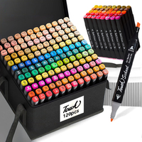 40/60/80/120 Random Colors Alcohol Markers Set Dual Brush Tip Permanent Art Markers for Book Painting Card Making Christmas Gift