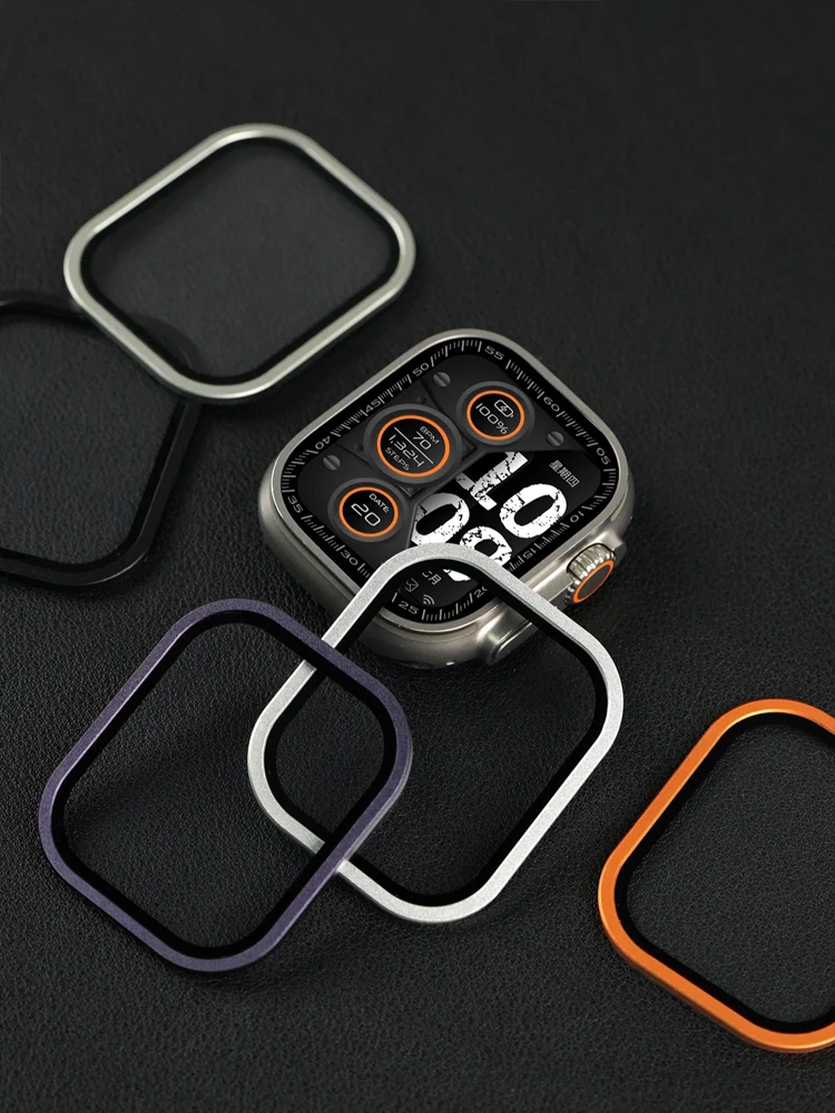 Металлический защитный чехол для экрана Apple Watch Ultra2 49 мм, аксессуары, рамка из алюминиевого сплава + закаленное стекло HD iWatch Ultra 2