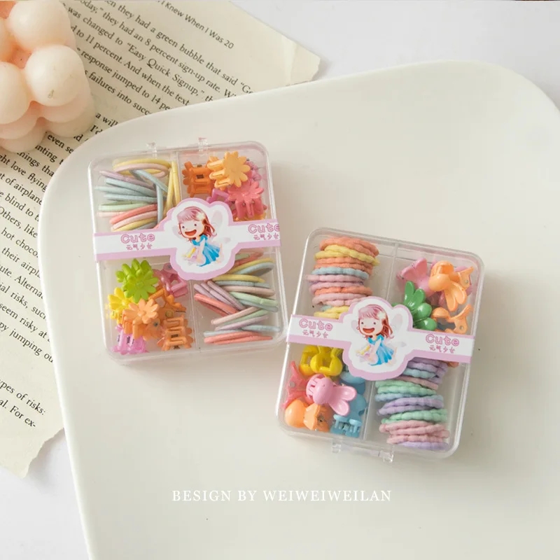 

Набор детских резинок и зажимов для волос, 54 шт., резинки для волос в штучной упаковке, зажимы ярких цветов для девочек