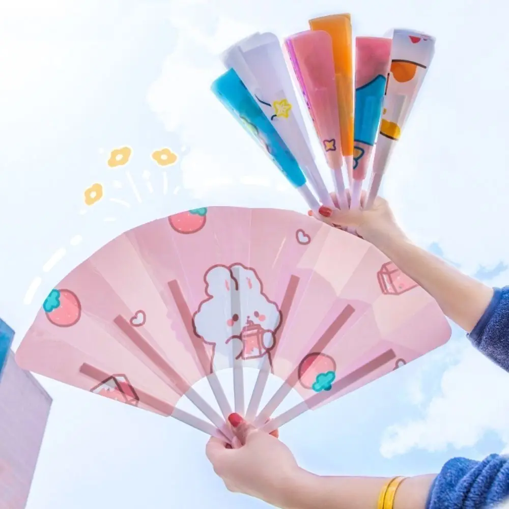 Folding 7-fold Fan Cartoon Hand Held Fan Creative Cartoon Folding Fan Gifts Home Decorations