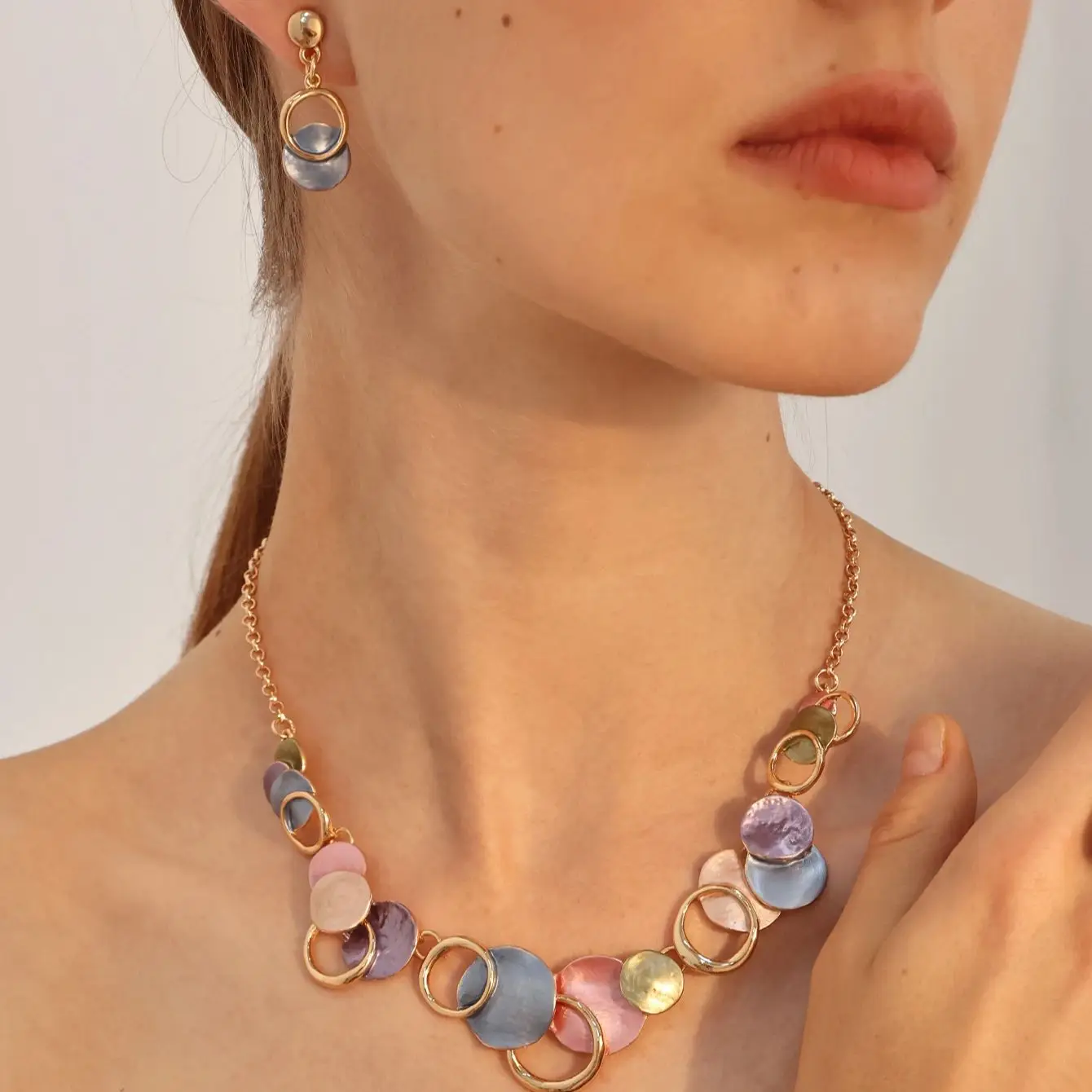 Cring كوكو هندسية المعلقات القلائد المينا المعادن مجوهرات الإكسسوار طوق قلادة قلادة جديدة للنساء الأم هدايا 2022