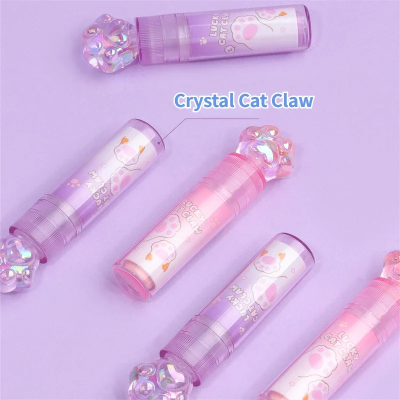 Kawaii Crystal Cat Paw Cute Eraser Girl Pencil Eraser Student Rubber Cartoon Pen Eraser Children Office School Supplies Prizes