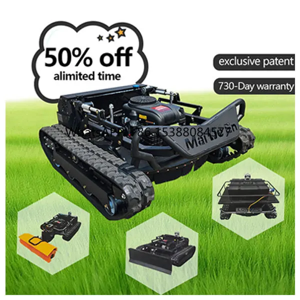 롱 지에 608-90A DIY 산업용 자동 잔디 깎기 기계 원격 제어 트랙터