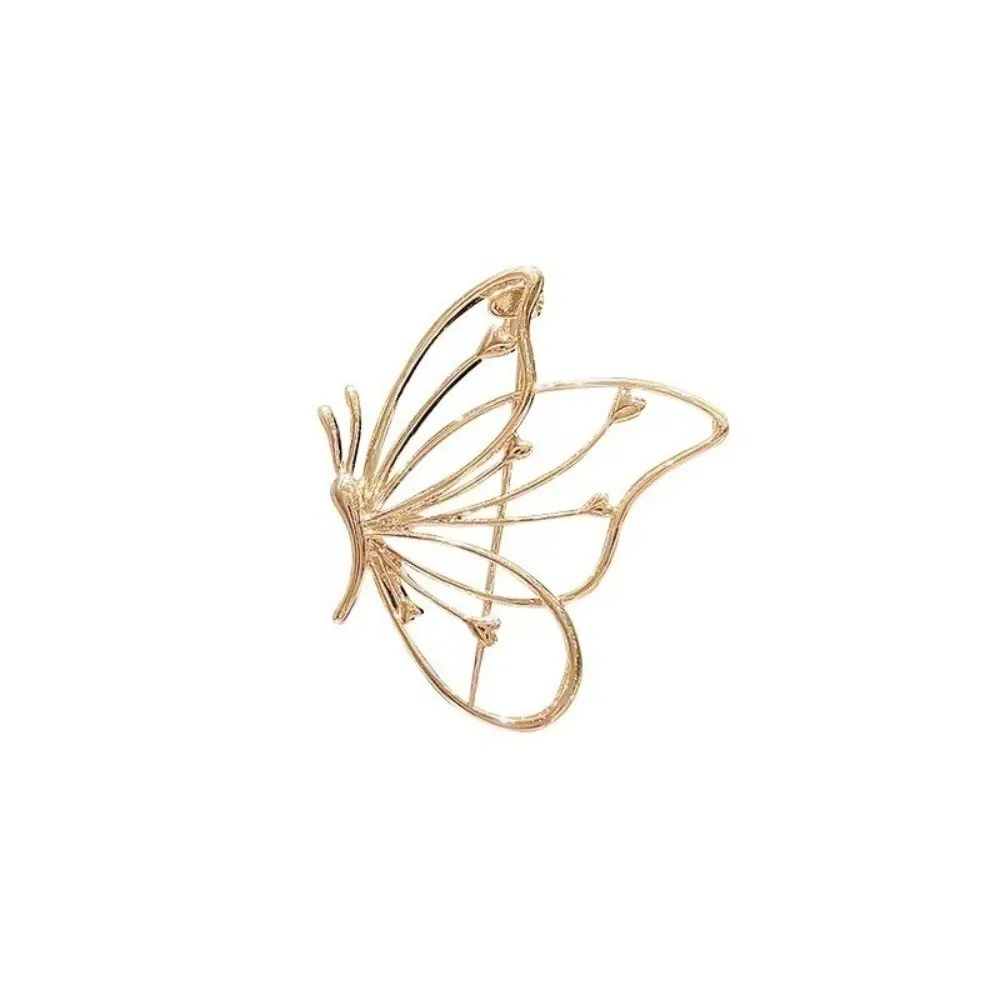 Clothes Accessories Hollow Butterfly Brooch Light Luxury Metal Butterfly Lapel Pins Temperament Badge Pin Clothes Decoration