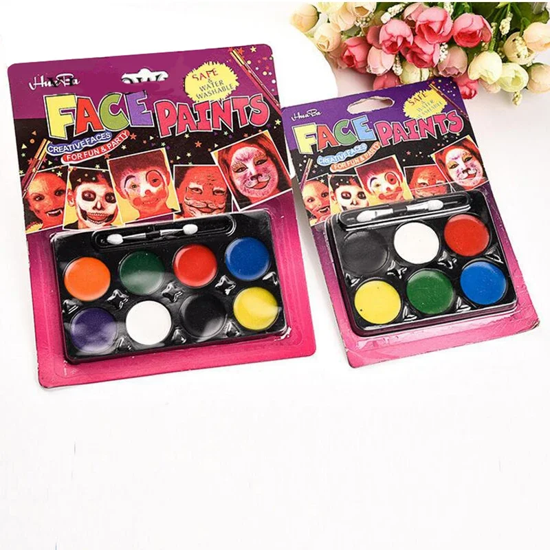 6/8 Colors Face Painting Pencils Splicing Structure Paint Crayon Christmas Body Children Party Makeup Tool