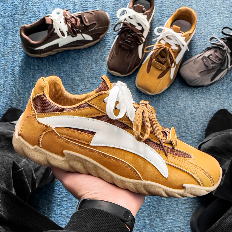 

Мужская рабочая обувь, новинка 2025 года, дышащая нескользящая износостойкая повседневная спортивная обувь без шнуровки, защита труда с толстой подошвой