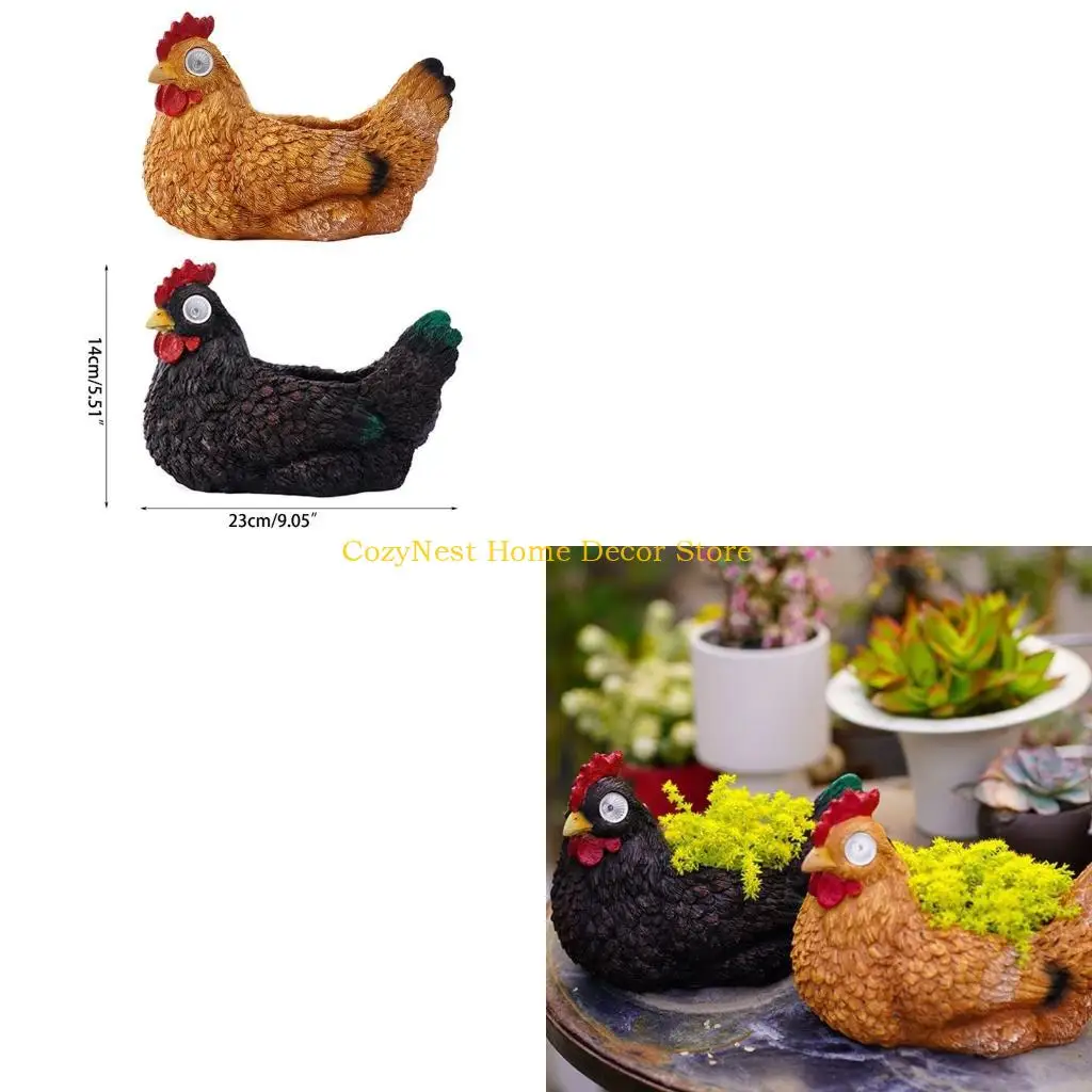 

92MF Solar Hen Statue Lights Animal Garden Lights Outdoor Waterproof Decorative Figurine For Yard Walkway Backyard Cartoon