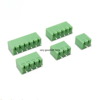 10 adet/grup KF2EDG takılabilir Pcb Terminal bloğu kavisli iğne/düz Pin 3.5mm / 3.81MM 2/3/4/5/6/7/8p yeşil bağlayıcı 2EDG