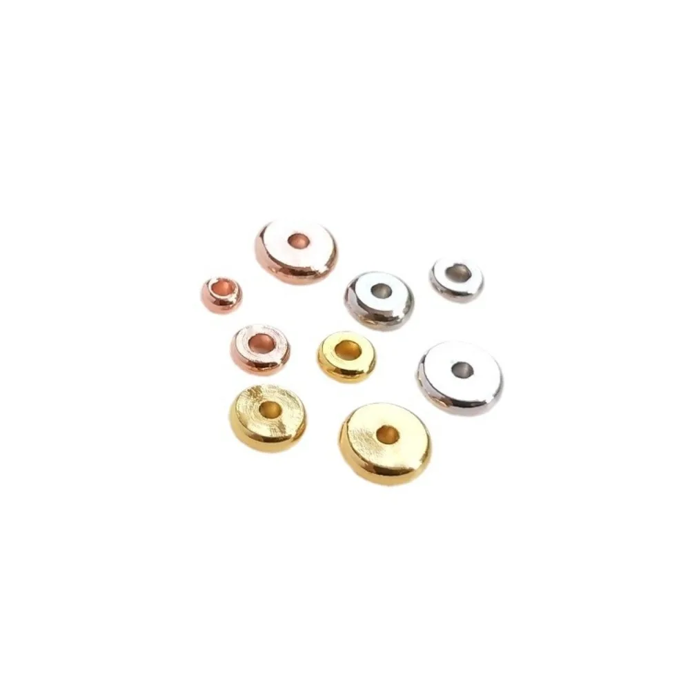 النحاس 18K الذهب اللون البلاتين مطلي ارتفع الذهب فاصل فضفاض حبة DIY طوقا سوار مطرز مجوهرات اكسسوارات المواد