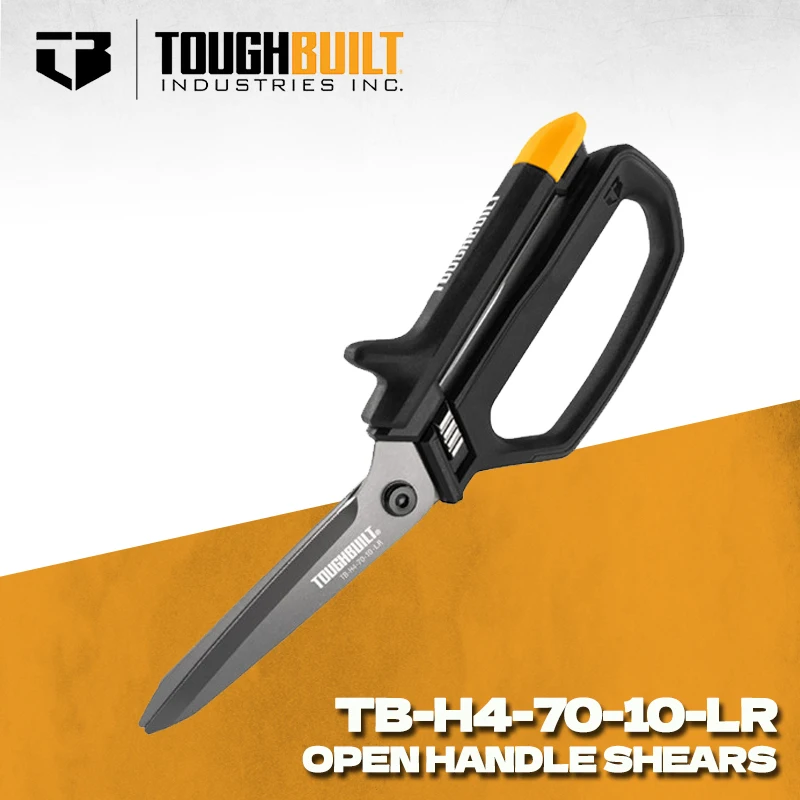 ToughBuilt TB-H4-70-10-LR 5-in Micro-serrated Open Handle Spring Assisted Scissors TOUGHBUILT Scissors