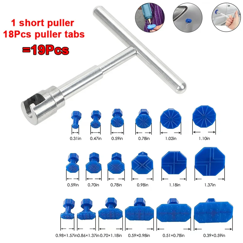 Universal Car Dent Puller T Dent Repair Kit Tools Slide Hammer Reverse Hammer Glue + 18pcs Glue Pull Dent Puller Extractor Tool