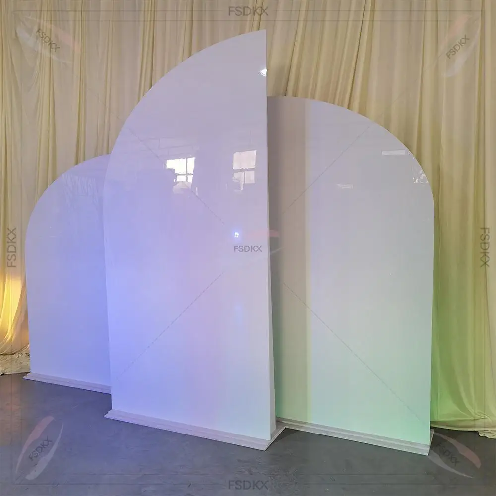 

Indoor Outdoor Party Events Acrylic White Stage Backdrop for Birthday Party Decoration