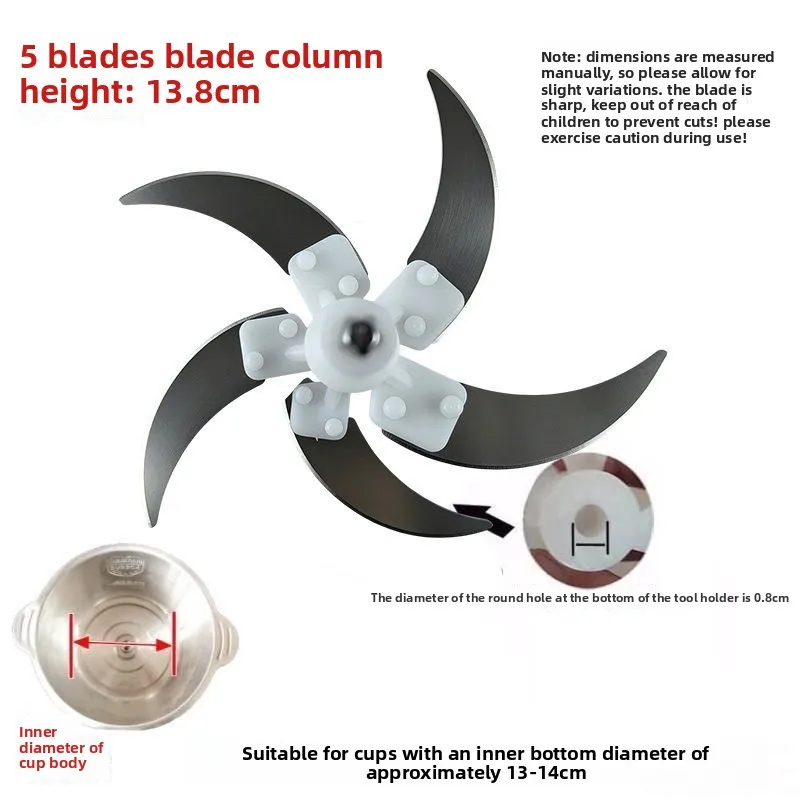 3/4/5 liter meat grinder blade accessories universal 6 blade stainless steel cutter head 5 blade column shaft