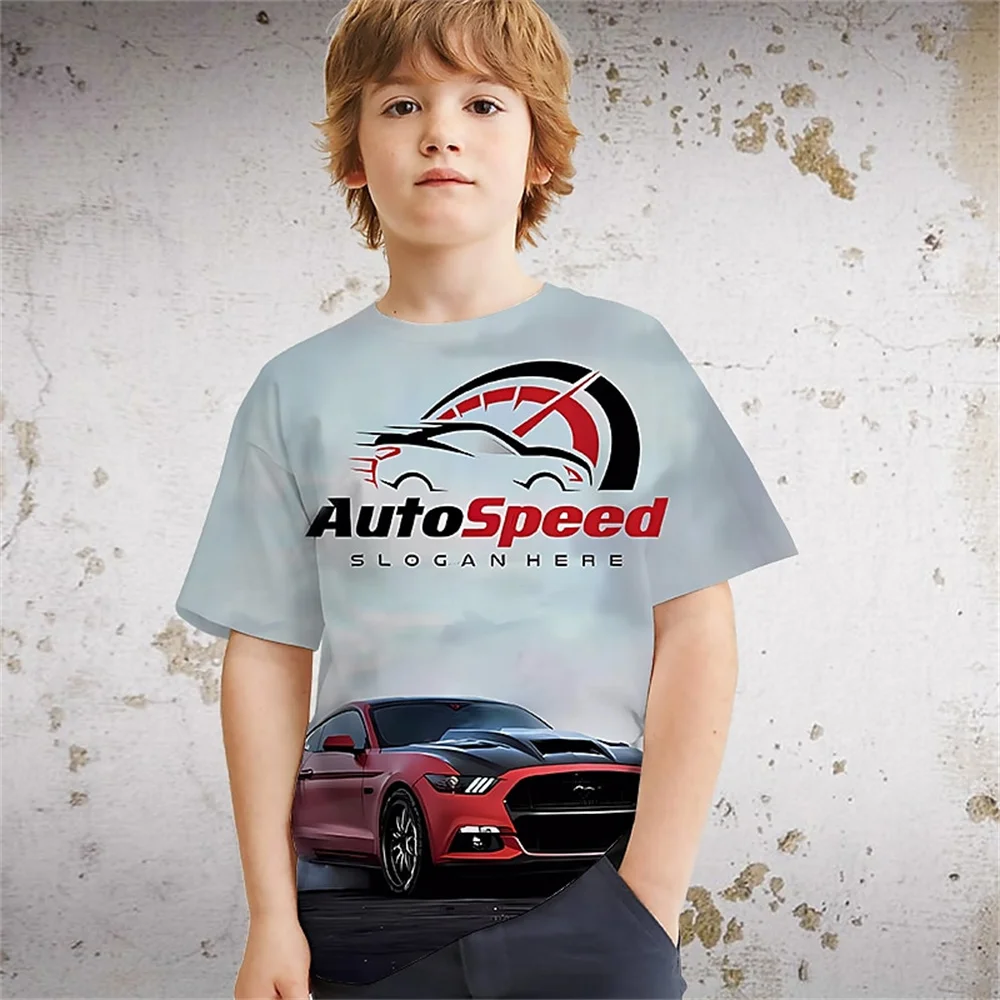 2025 divertido estampado 3d ropa de cumpleaños para niño camisetas Retro de coche para niño regalo para niños camiseta superior para niños de manga corta