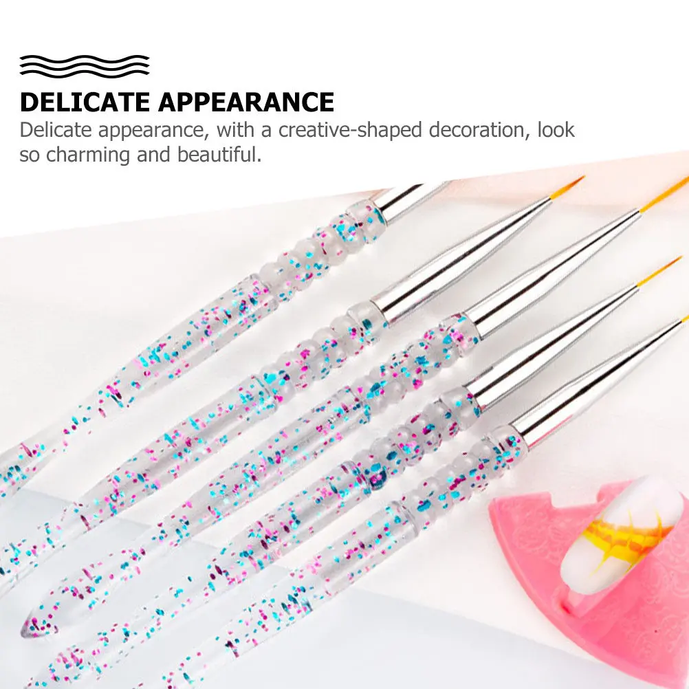 

5Pcs Manicure Salon Nail Art Painting Pen Exquisite Design Easy to Use for DIY Nail Decoration Manicure Tool Supply