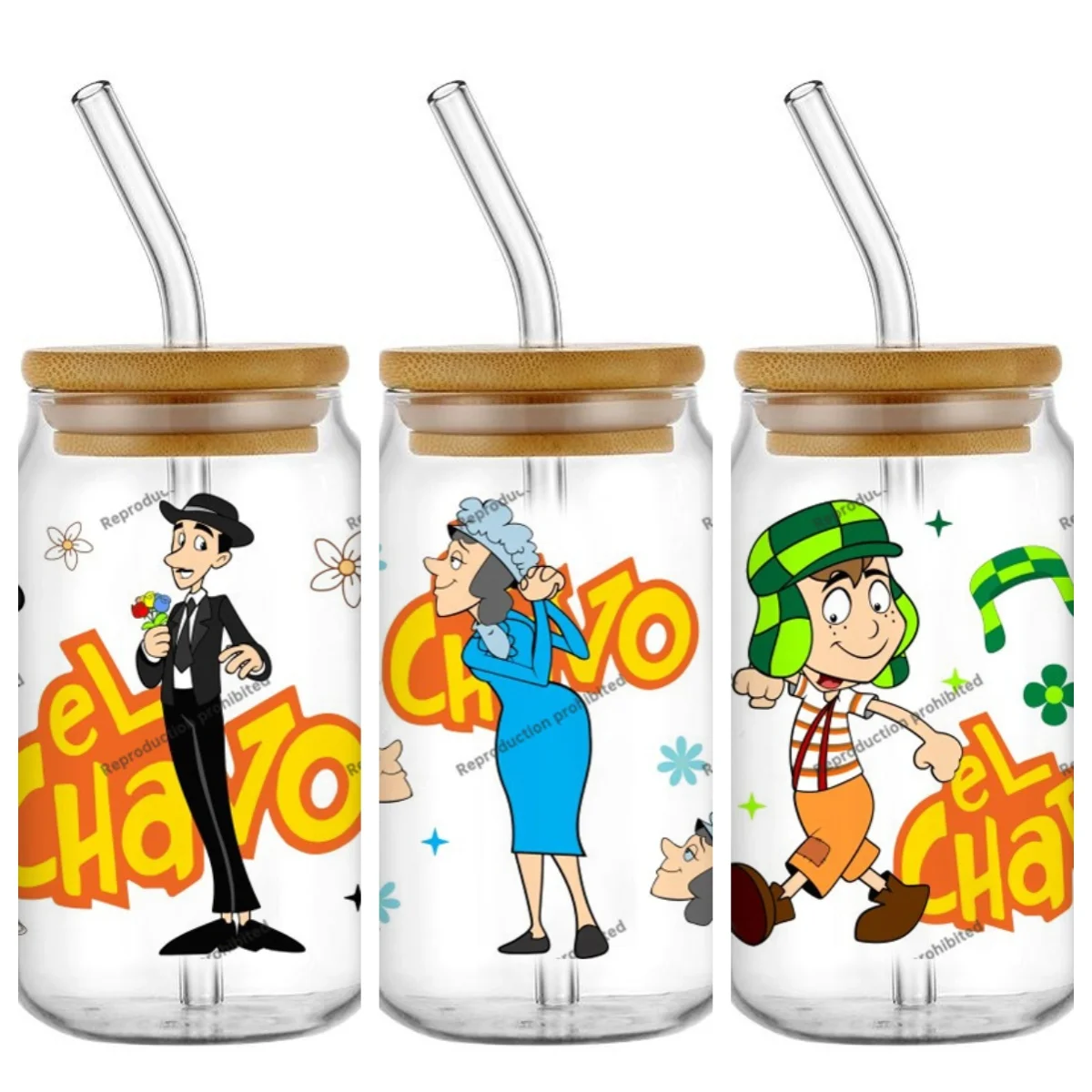 

Мексиканские водонепроницаемые наклейки Animat El Chavo Animado, 3D-переводки, УФ-наклейки DTF, 16 унций, очки Libbey, УФ-обертывания для чашек DTF, подарок «сделай сам»