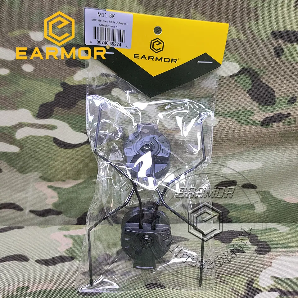 Earmor M11  Adapter Earphone Curved Helmet Rail Adapter, Which Can Rotate  Comtac Earphone 360 Degrees