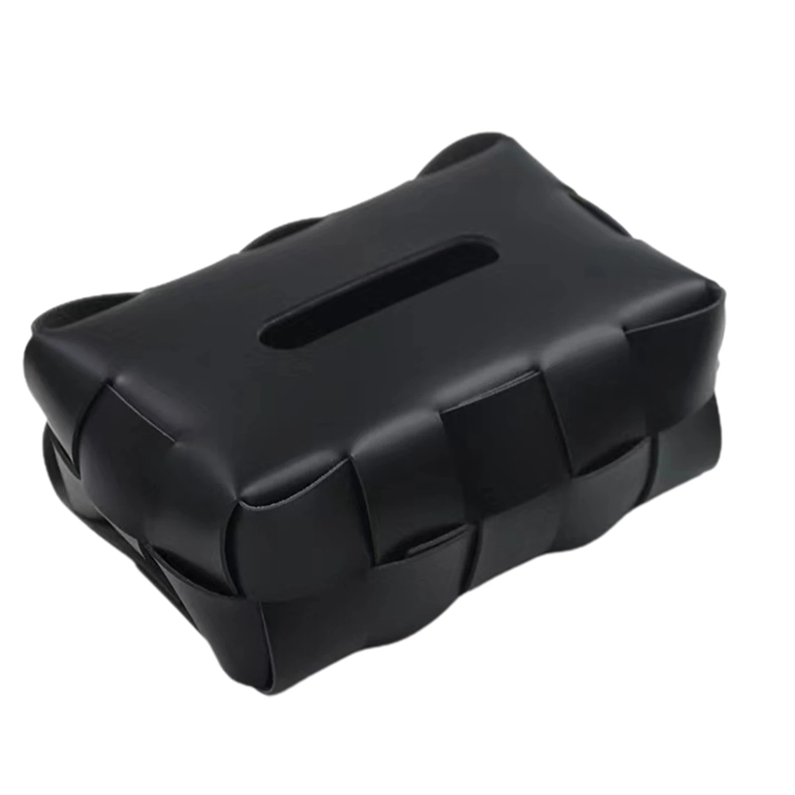 

Creative Woven Tissue Storage Box Waterproof PU Leather Tissue Organizer